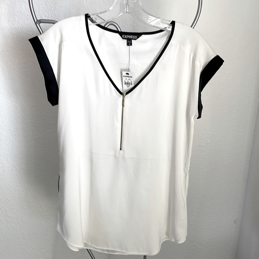 Express Women’s White & Black Blouse